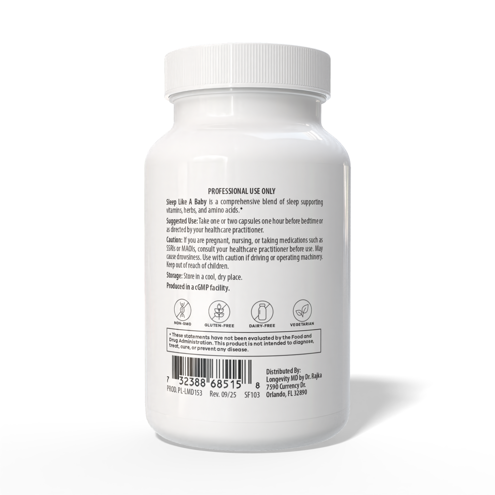 LongevityMD Sleep Like a Baby Suggest Use